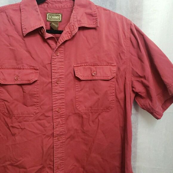 CE Schmidt Men Workwear Shirt Short Sleeve Button Up Pockets Cotton Size M *FLAW - Picture 3 of 11